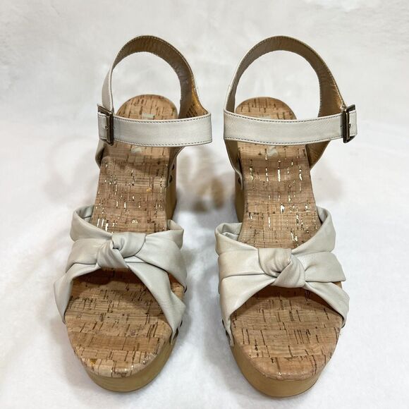 Korks Dawson Wedge Sandals Off White Strappy Women’s Sz 11 - Picture 4 of 11